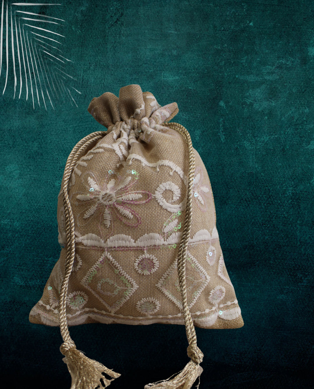 Rustic Embroidered Potli