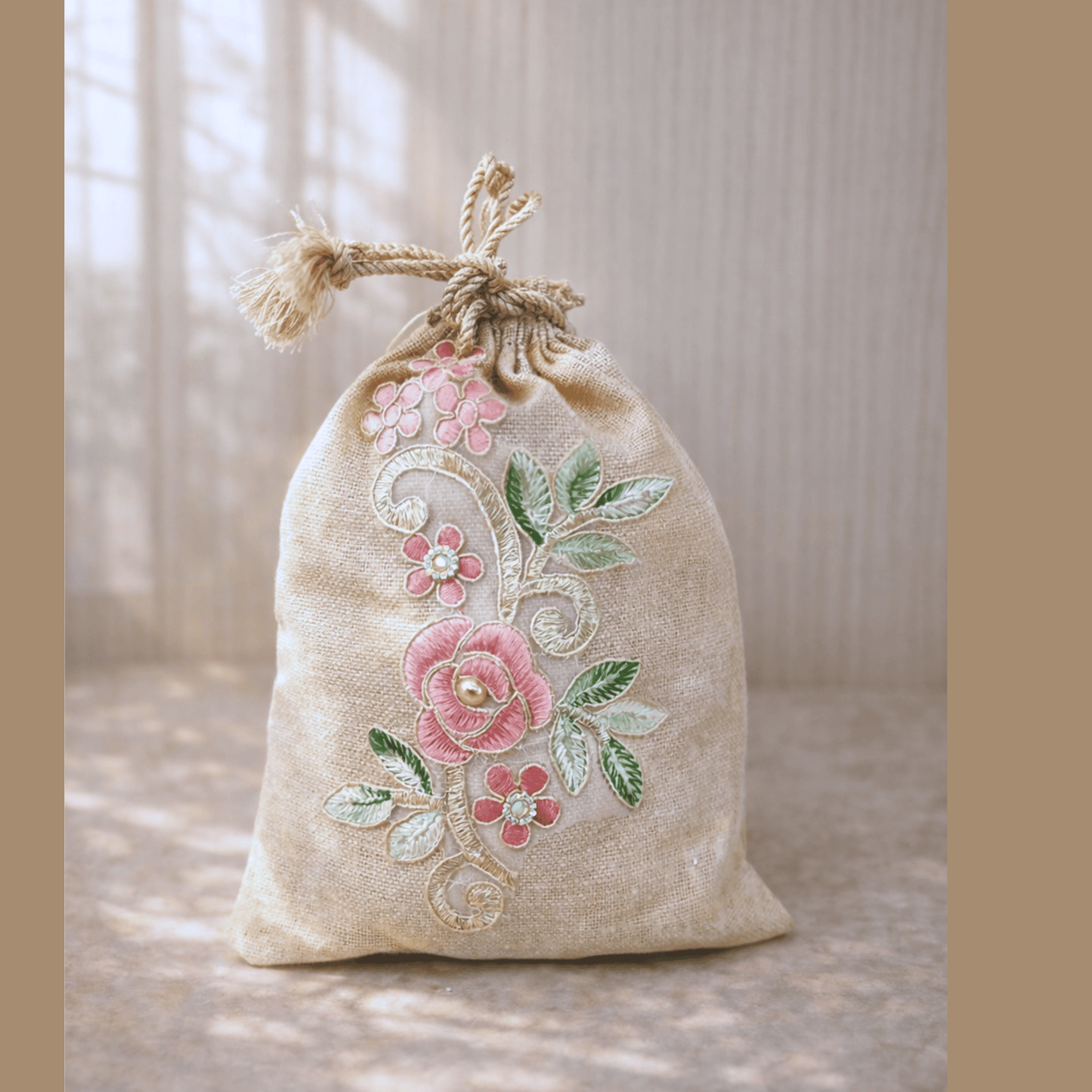 Floral Embroidered Potli