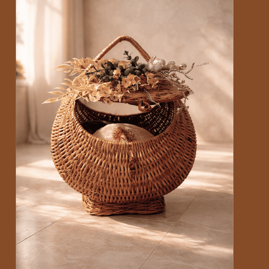 Ivory Bloom Hand Basket