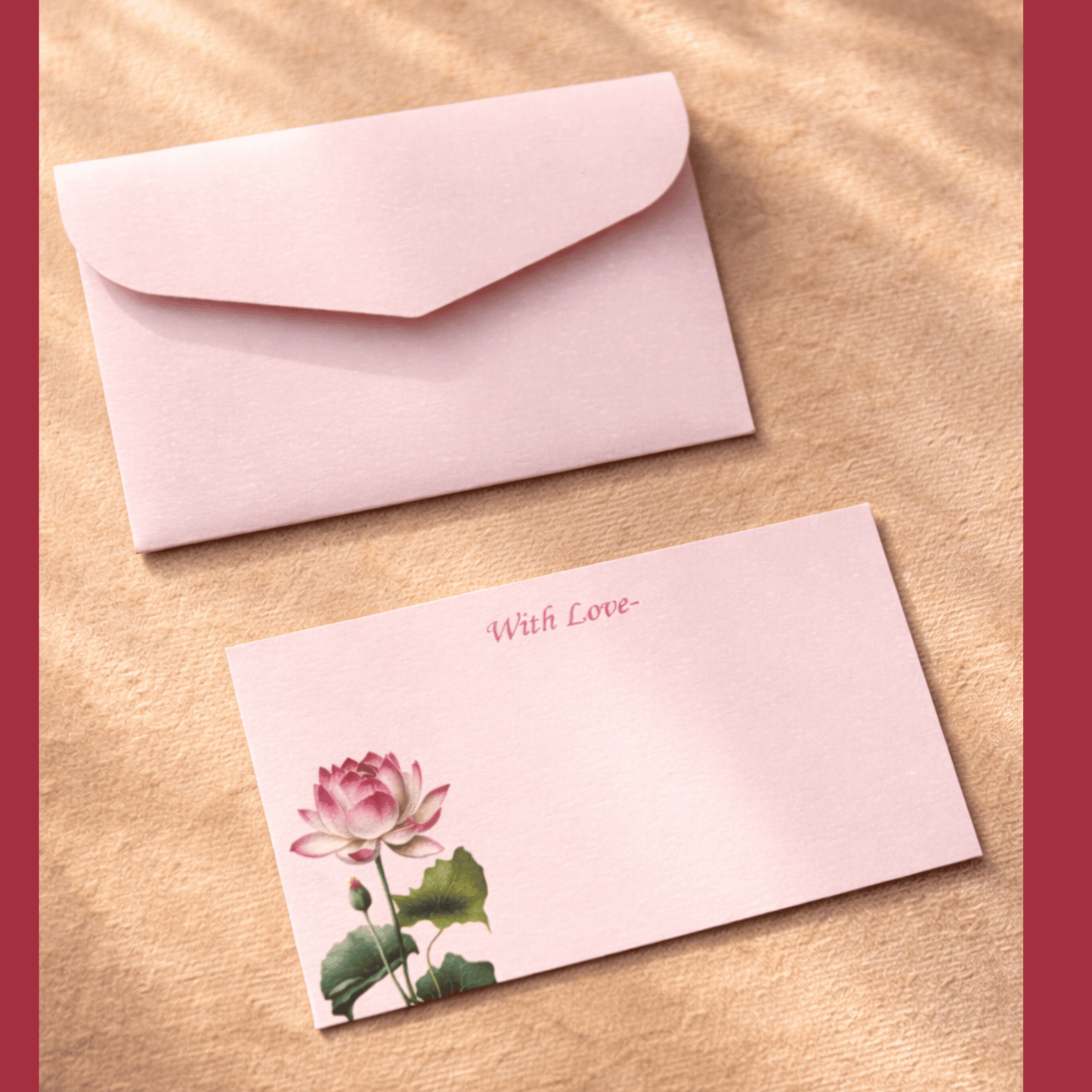 Blush Lotus Notecards