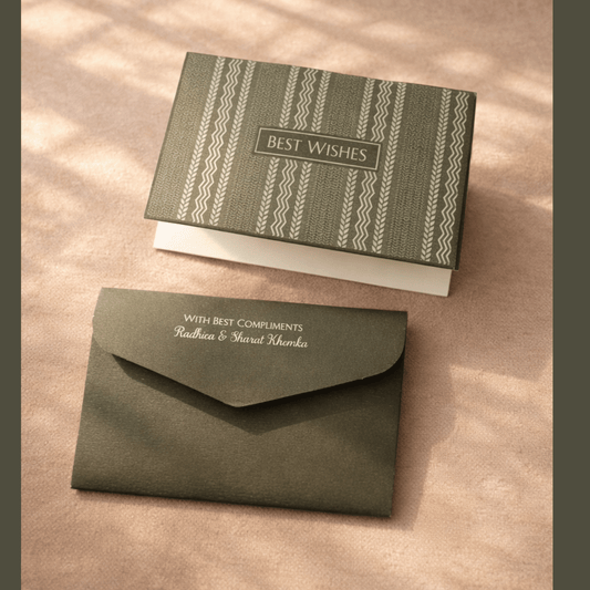 Olive Patterned Notecards