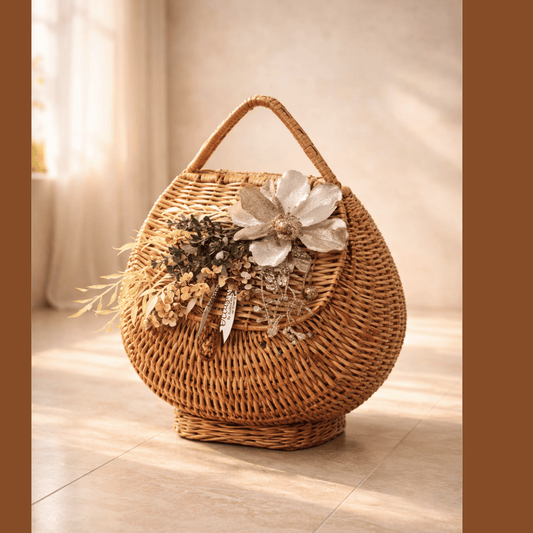 Ivory Bloom Hand Basket