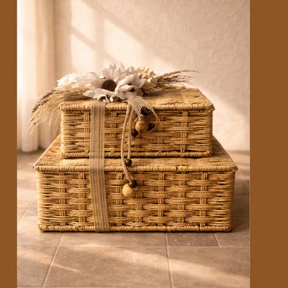 Rustic Bloom Wicker Basket