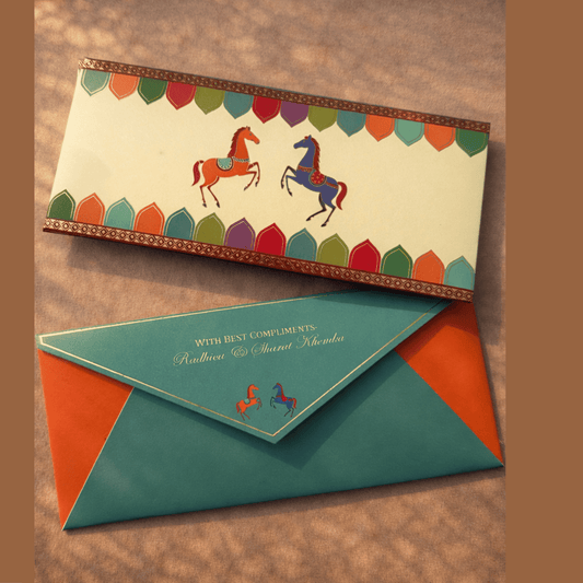 Festive Horse Motif Shagun Envelopes