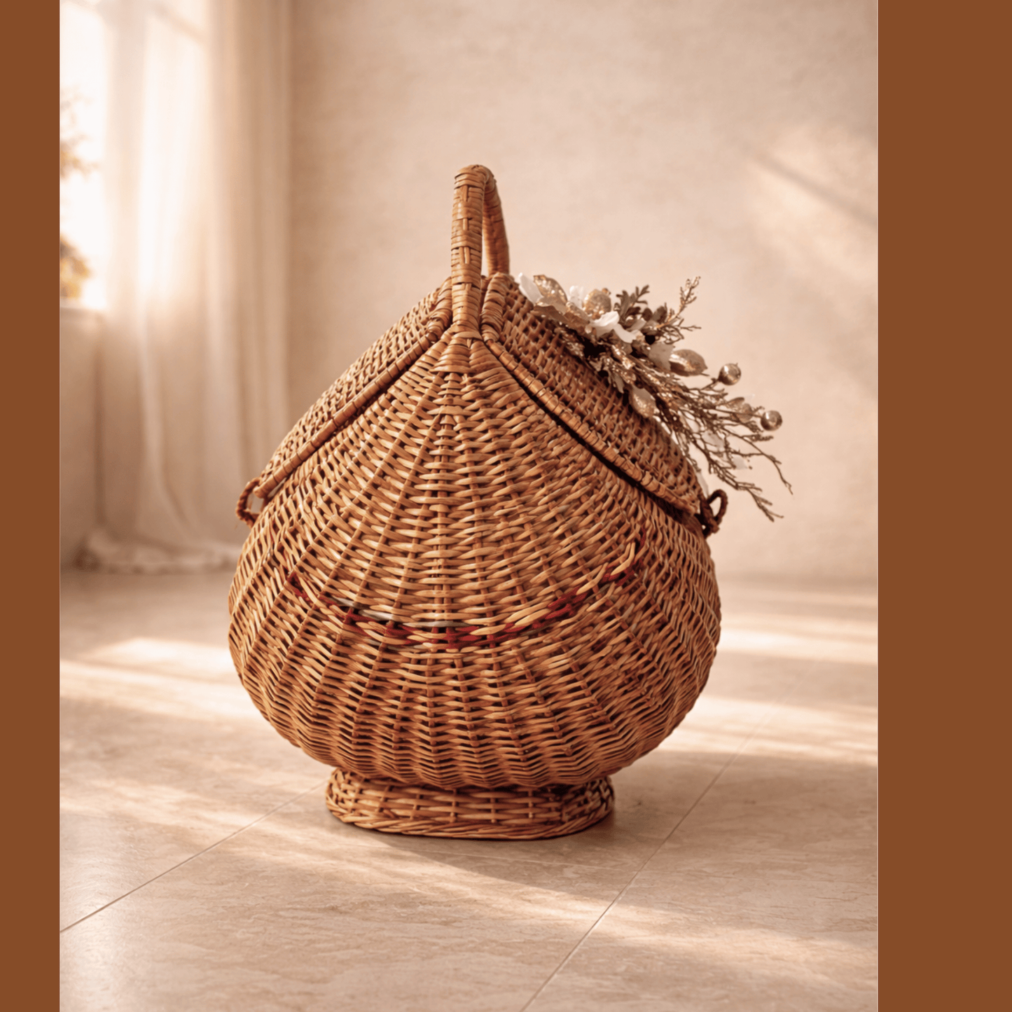 Ivory Bloom Hand Basket