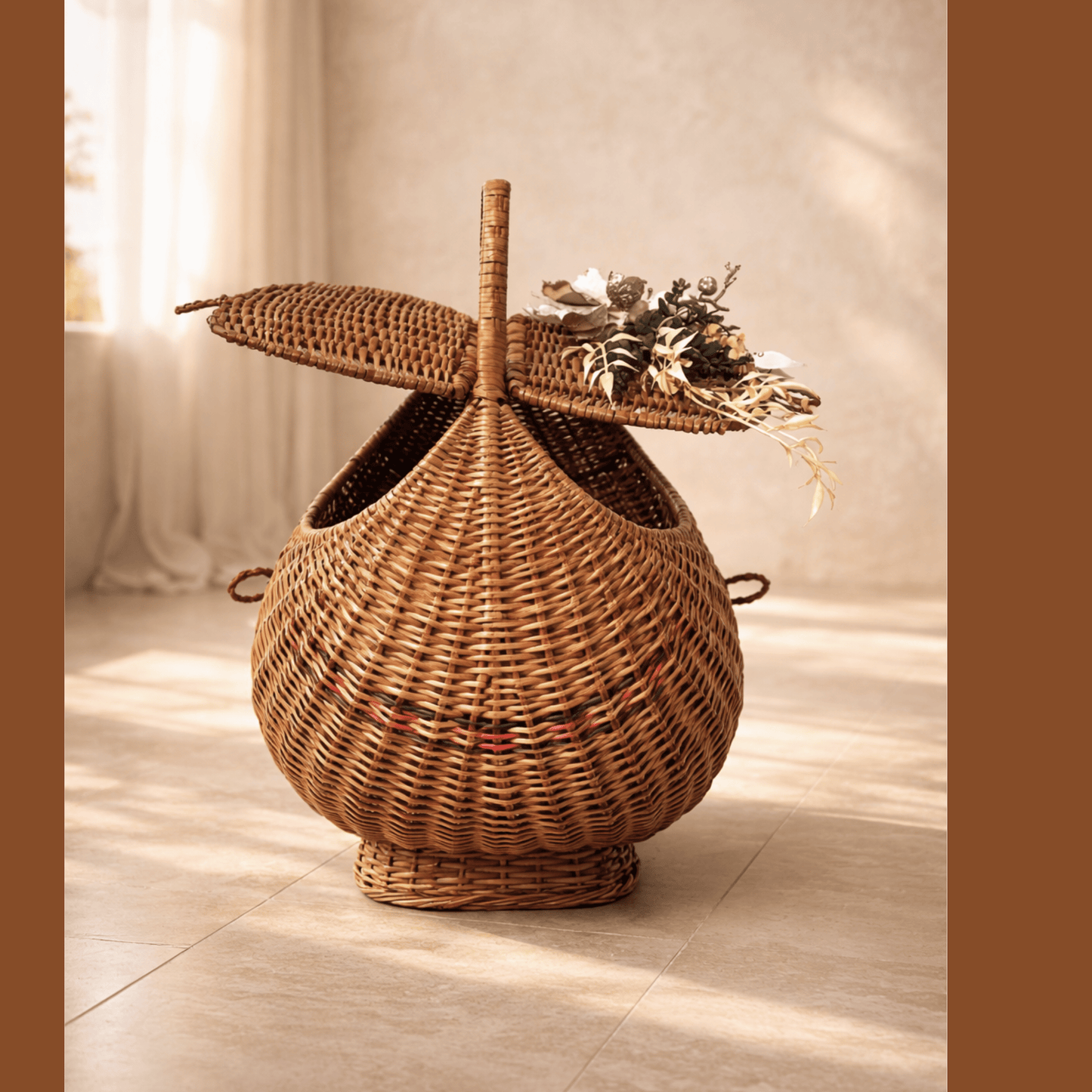 Ivory Bloom Hand Basket