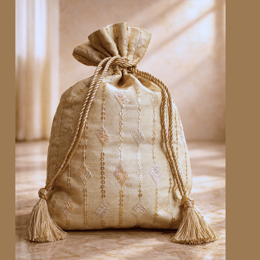 Golden Embroidered Potli