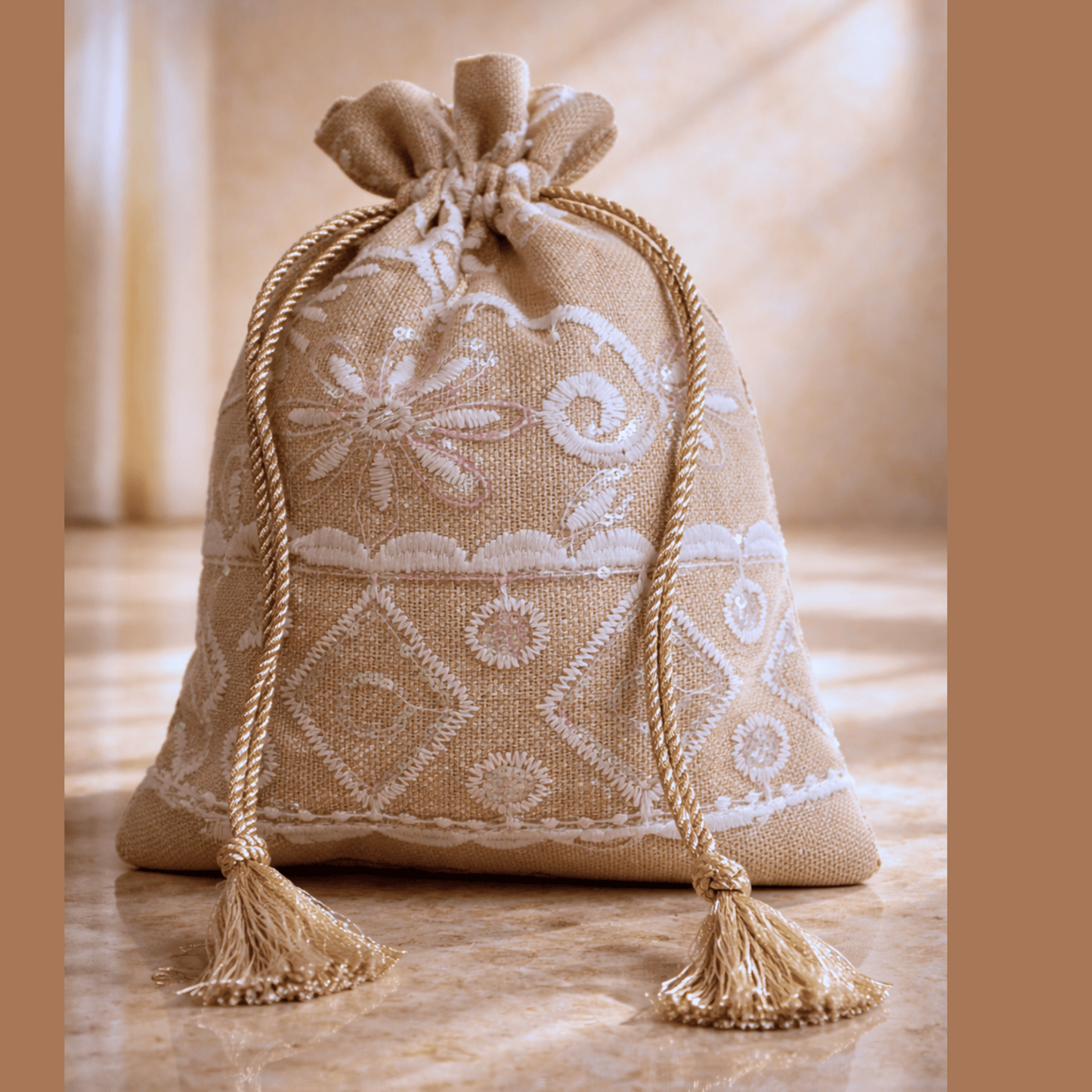 Rustic Embroidered Potli