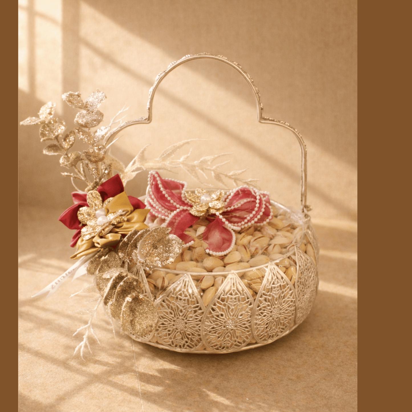 Ornate Silver Nut Basket