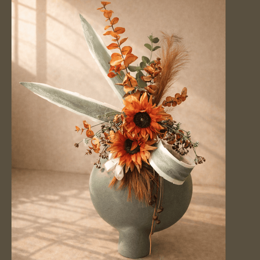 Golden Autumn Earth Vase