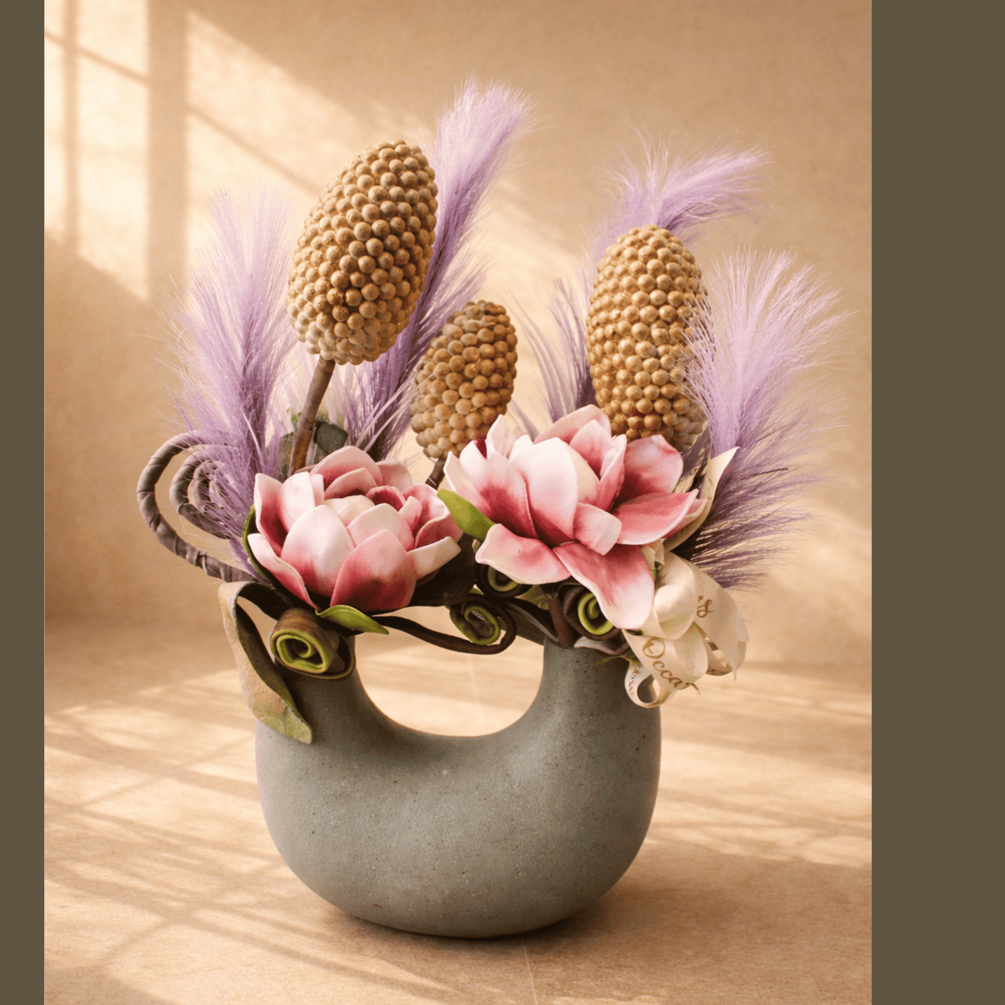 Lavender Bloom Crescent Vase